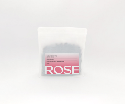 Rose 200g filter coffee bag with pink label