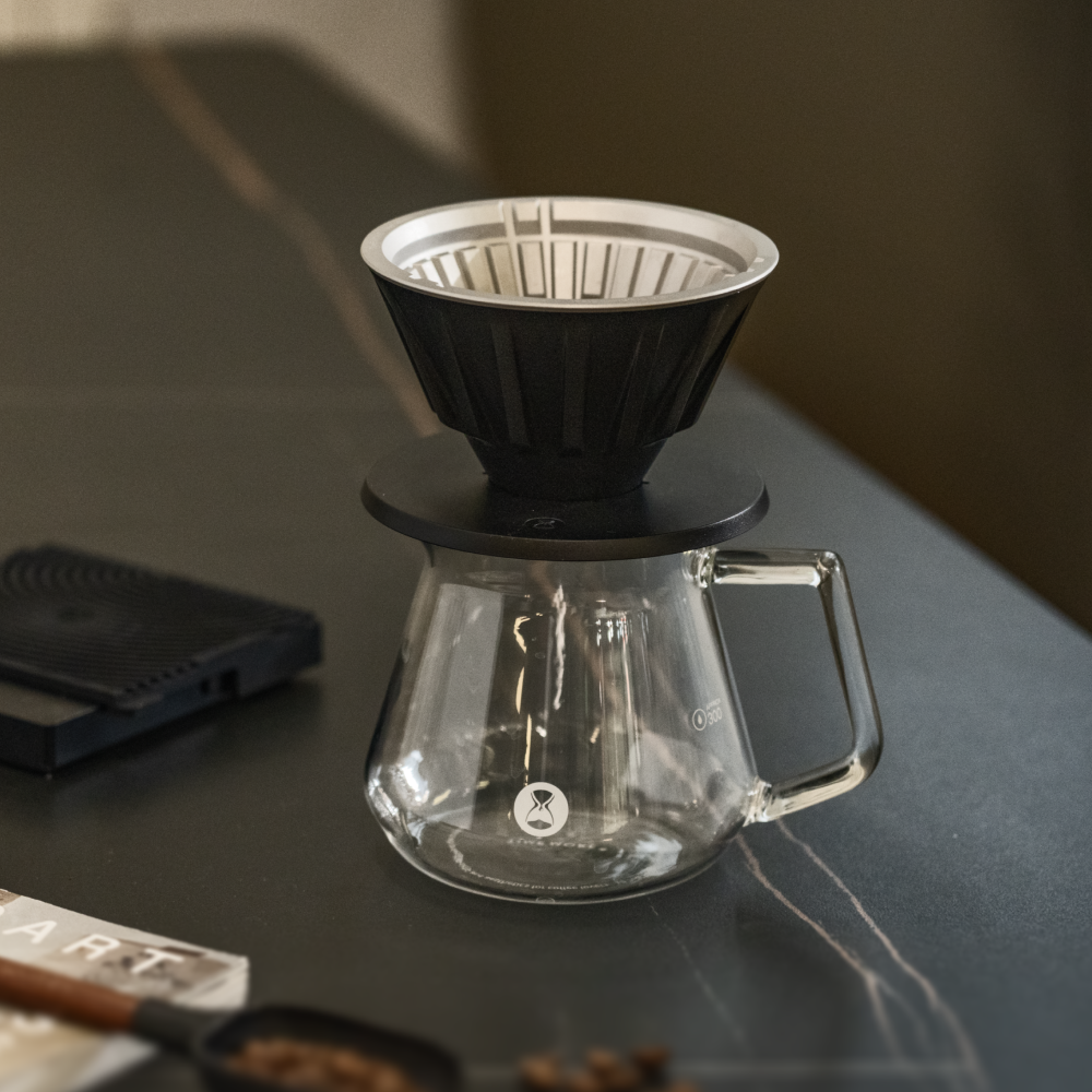 TIMEMORE Vector dripper set on a glass coffee server